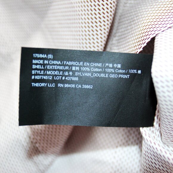 BNWT AW20 THEORY SYLVAIN DK PIMENTO DOUBLE GEOPRINT SHIRT S - Picture 10 of 10